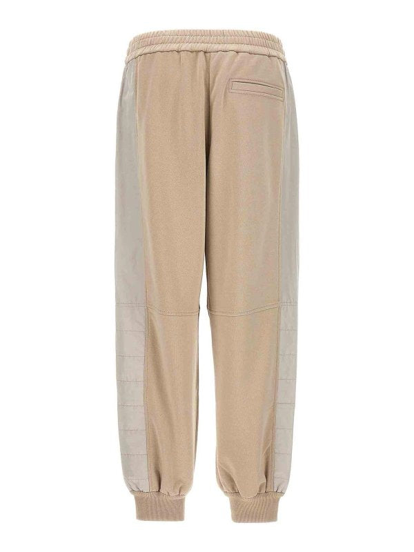 BRUNELLO CUCINELLI WOMEN'S BEIGE JOGGER PANTS WITH PANELS