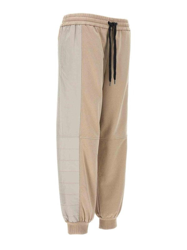 BRUNELLO CUCINELLI WOMEN'S BEIGE JOGGER PANTS WITH PANELS