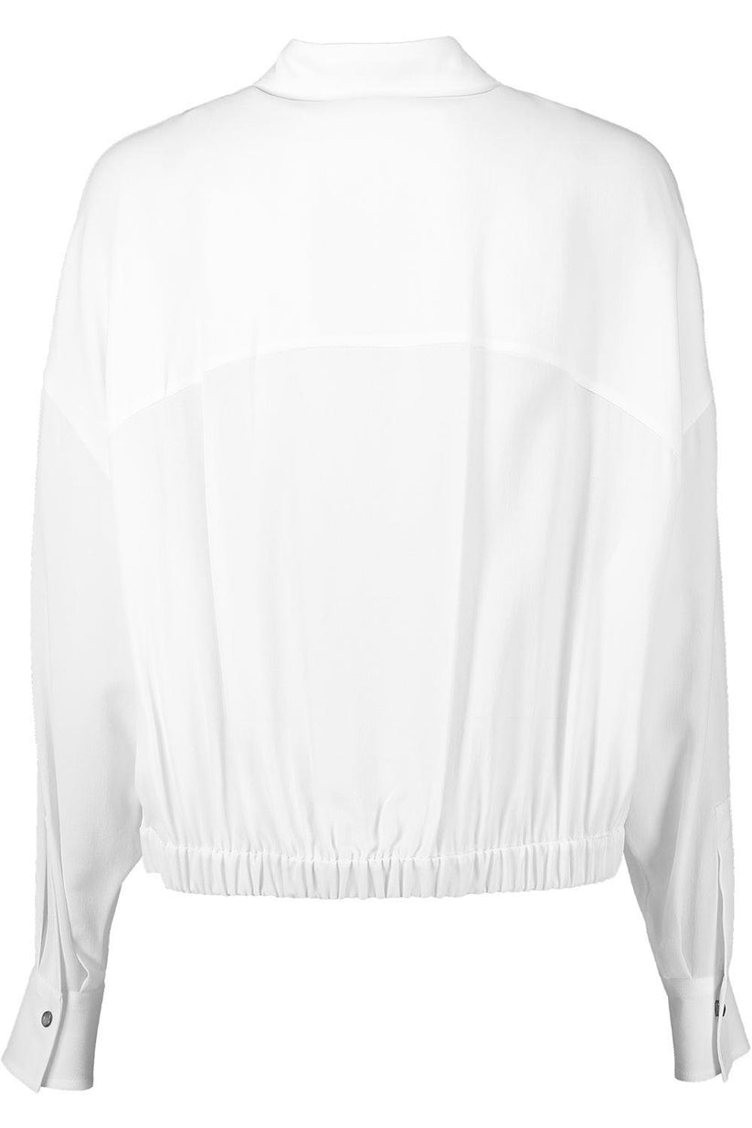 BRUNELLO CUCINELLI WOMEN'S WHITE BUTTON-UP SHIRT WITH POCKETS