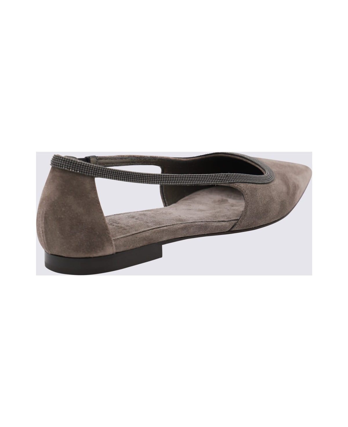 BRUNELLO CUCINELLI WOMEN'S OXIDE SUEDE POINTED TOE SLINGBACK SHOE