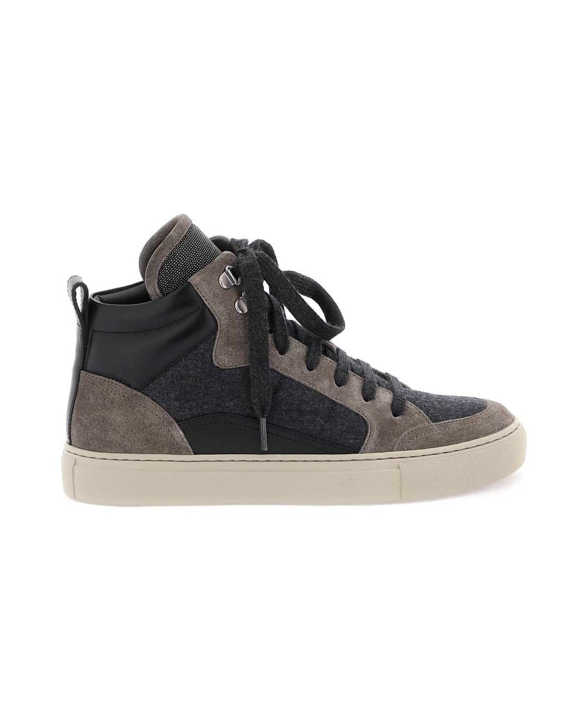 BRUNELLO CUCINELLI WOMEN'S OXIDE LEATHER HIGH TOP SNEAKER