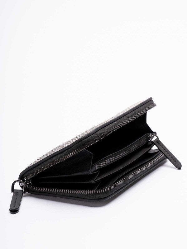 BRUNELLO CUCINELLI WOMEN'S RUTHENIUM LEATHER ZIP WALLET