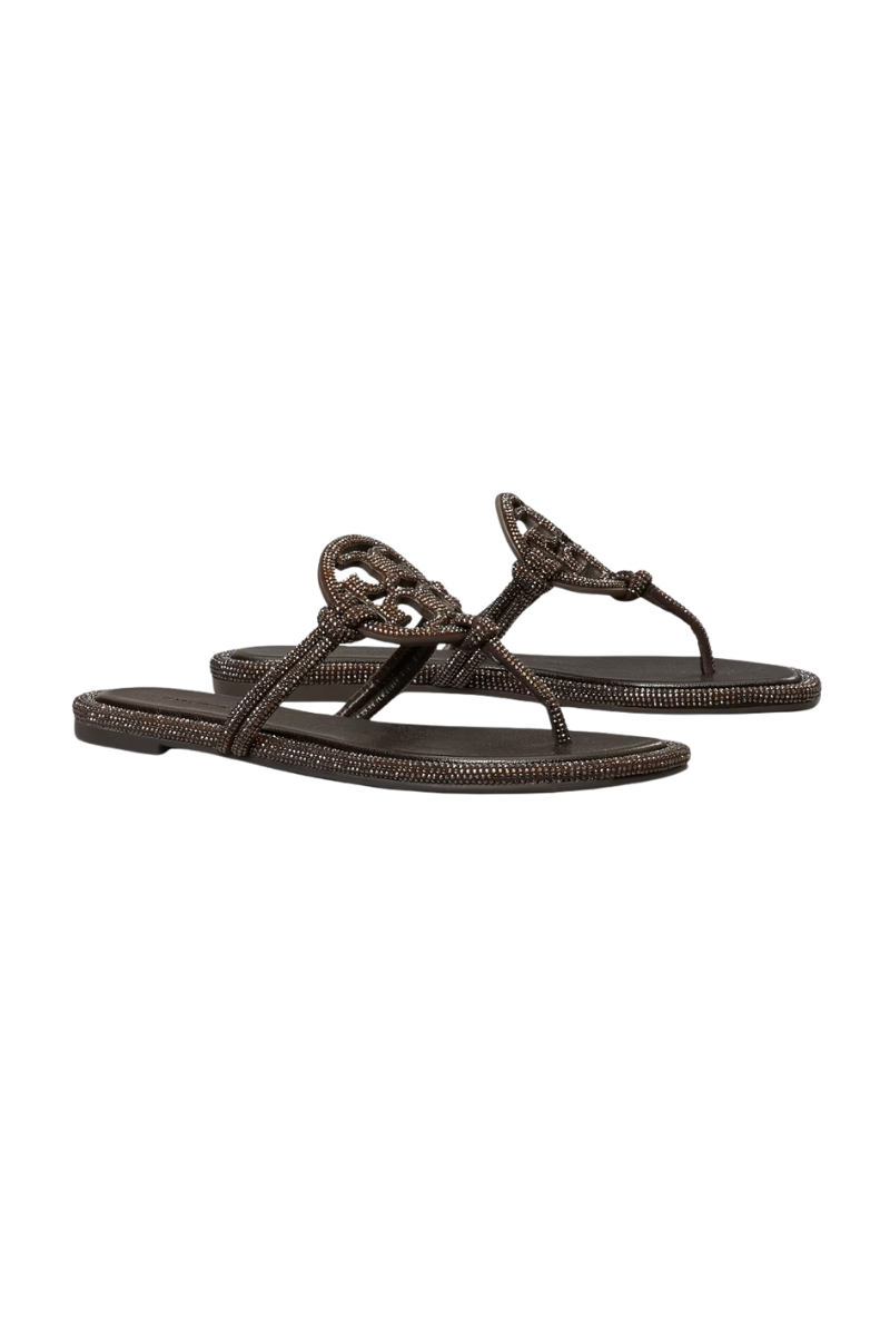 Tory Burch Miller Pavé Knotted Sandals in Cocoa