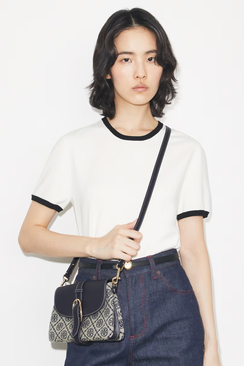 Tory Burch T Monogram Soft Small Shoulder Bag Tory Navy 178826-405