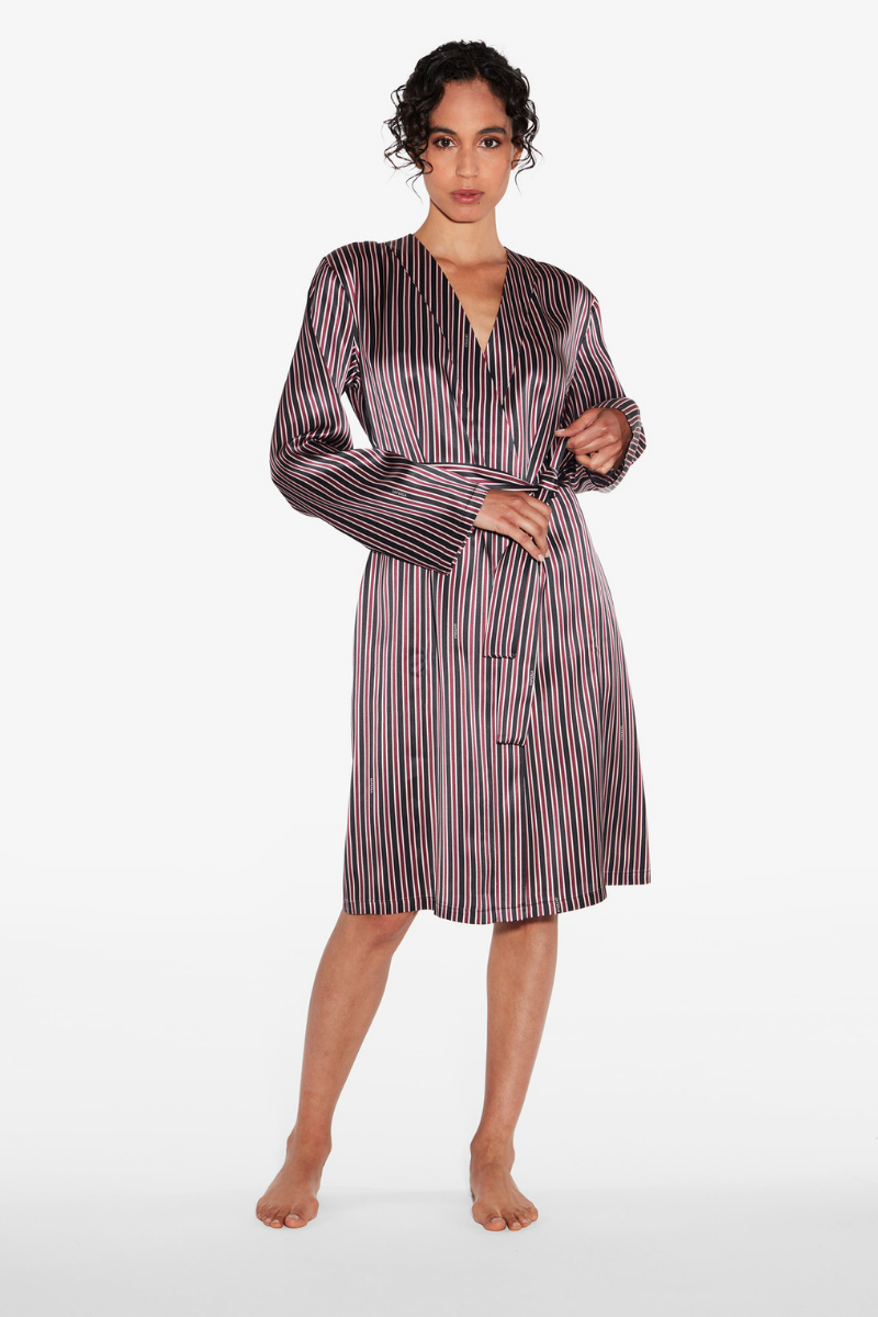 La Perla Silk Striped Short Robe