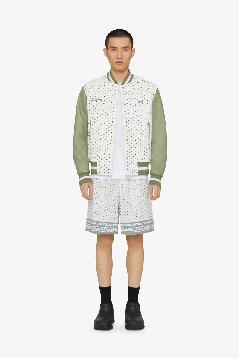 Givenchy Tailored Jogger Shorts-Cream/Green