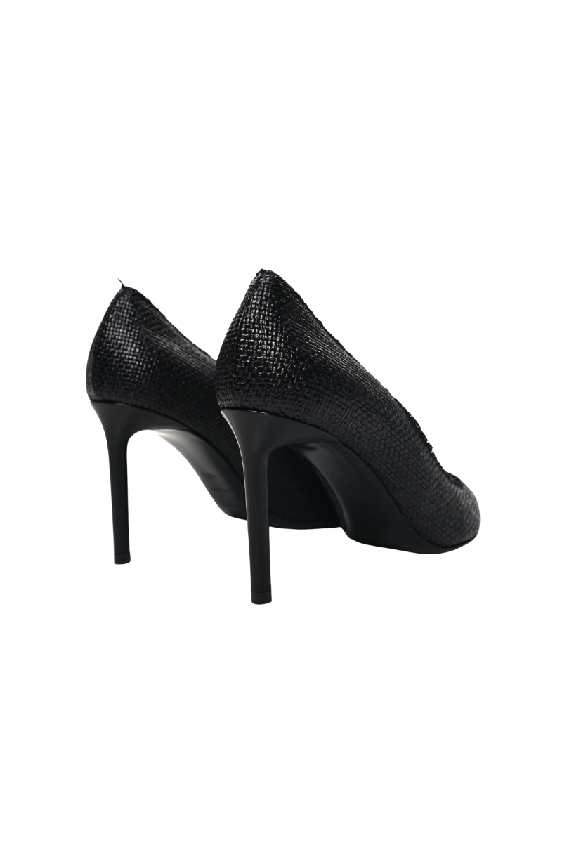 Saint Laurent Raffia Anja 105 Pumps -Black
