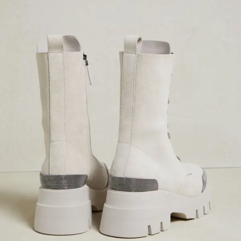 Brunello Cucinelli Leather Lace-Detail Boots