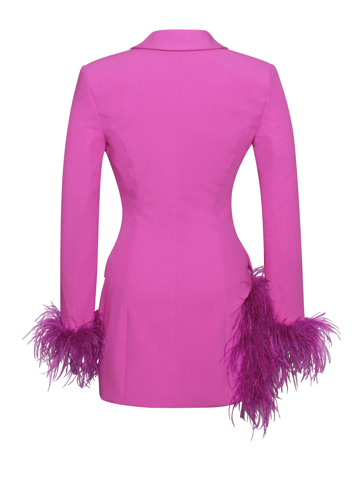 Madeline Fuchsia Feather Trim Blazer Dress (Archive Sale)