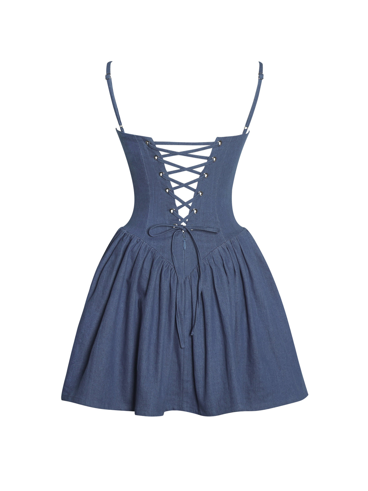 Zafira Cotton Denim Drop Waist Corset Mini Dress (Archive Sale)