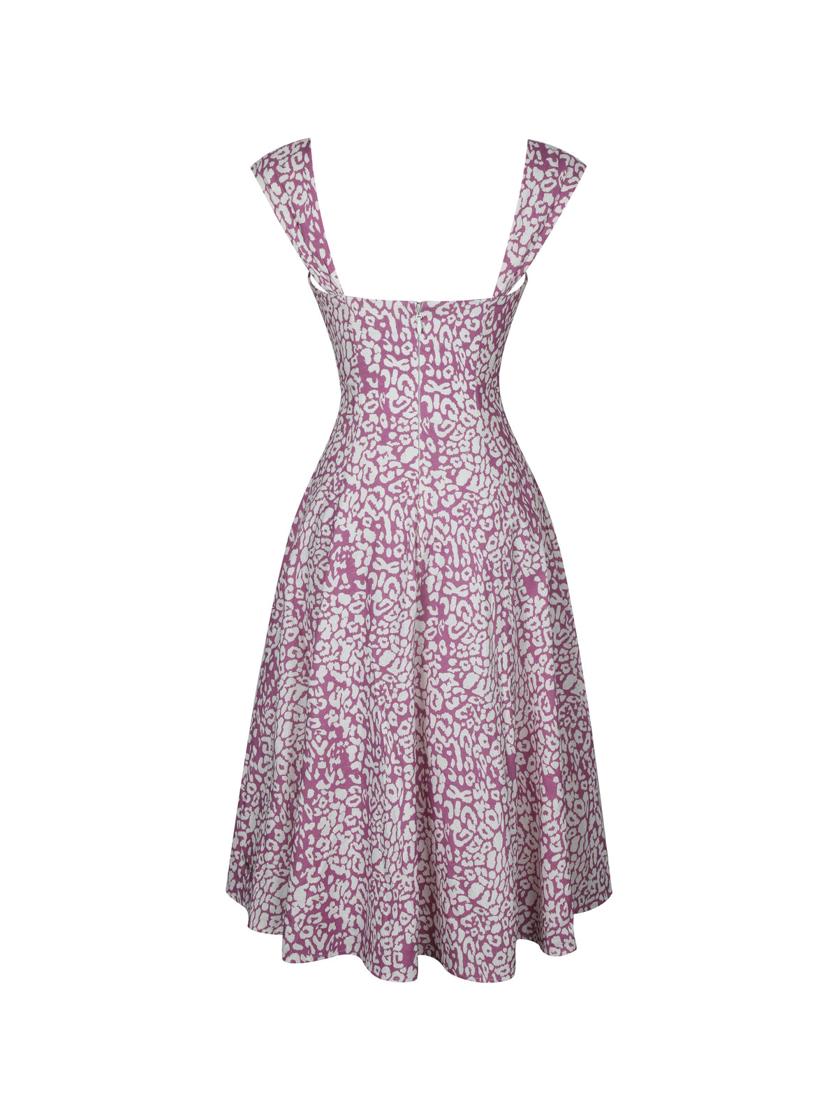 Wynonna Mauve Cheetah Linen Keyhole Midi Dress