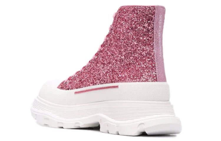 Alexander McQueen(WMNS) Tread Slick Glitter High-Top 'Pink White'