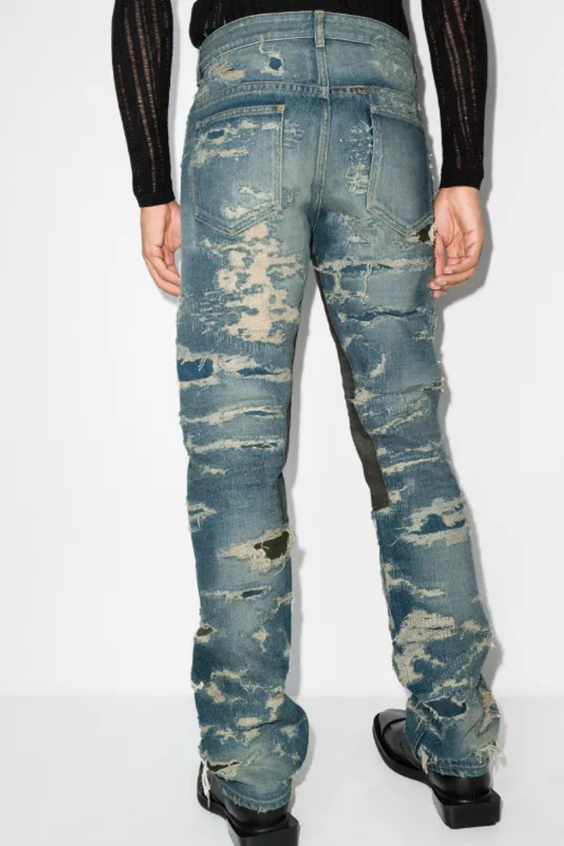 Givenchy Straight Fit Denim Trousers W/ Yokes-Medium Blue