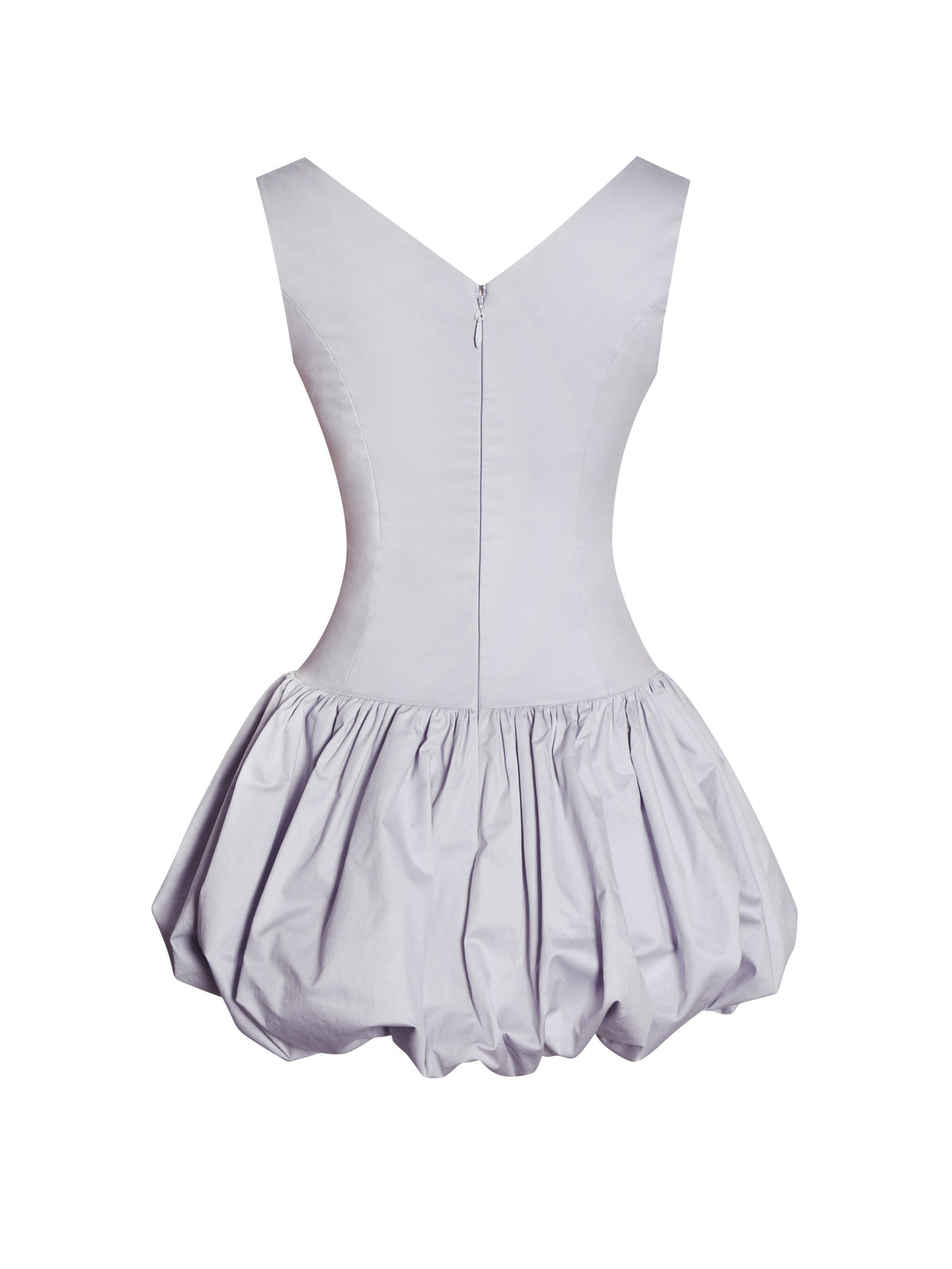 Zada Grey Pleated Breast Bubble Hem Mini Dress (Archive Sale)