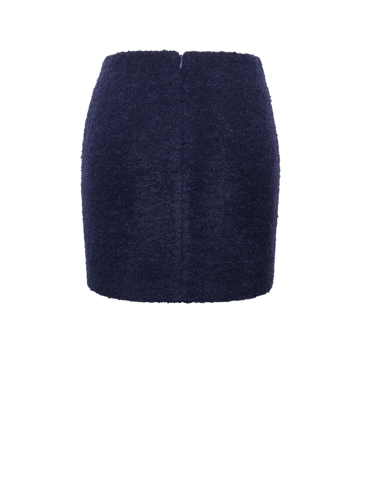 Wylda Navy Blue Boucle Wool Bodycon Mini Skirt (Archive Sale)