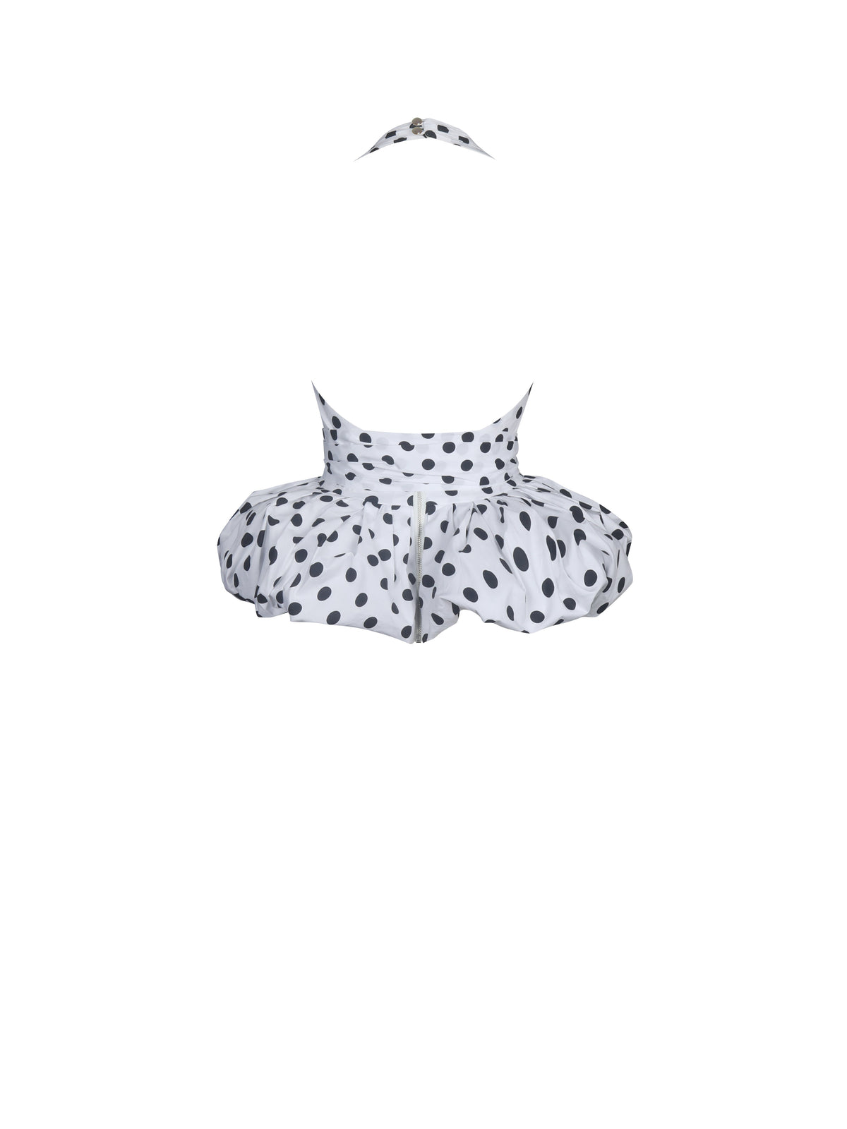 Ilene Polka Dot Cotton Poplin Bubble Hem Halter Top