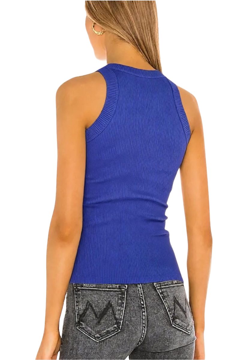 Bandier Rivington Ribbed Tank Dazzling Blue BA0S066NM-R