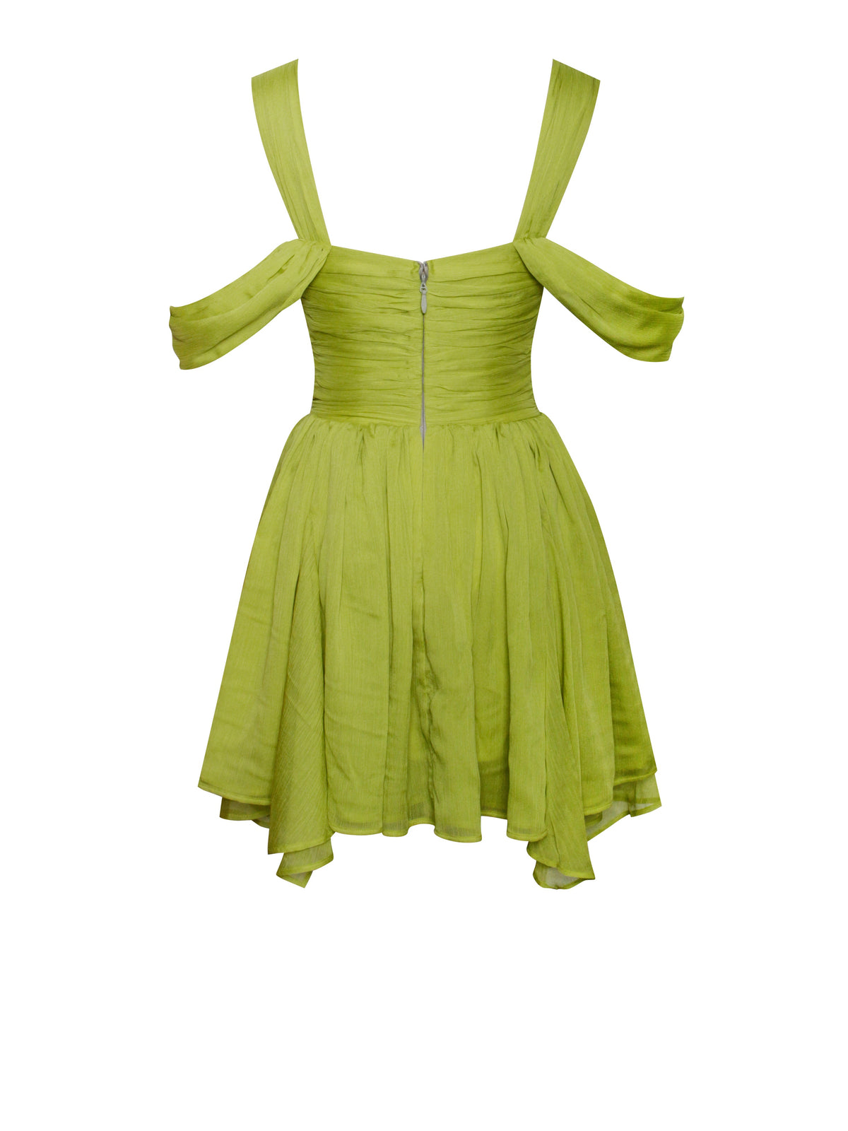 Frani Olive Green Layered Mesh Mini Dress (Archive Sale)
