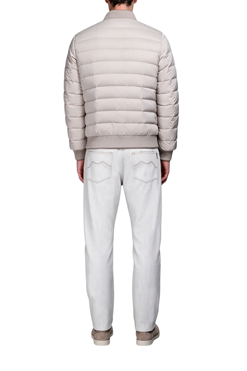 MooRER DEAM-URO Fur Hood Mixed-Fabric Mid-Length Parka Pearl
