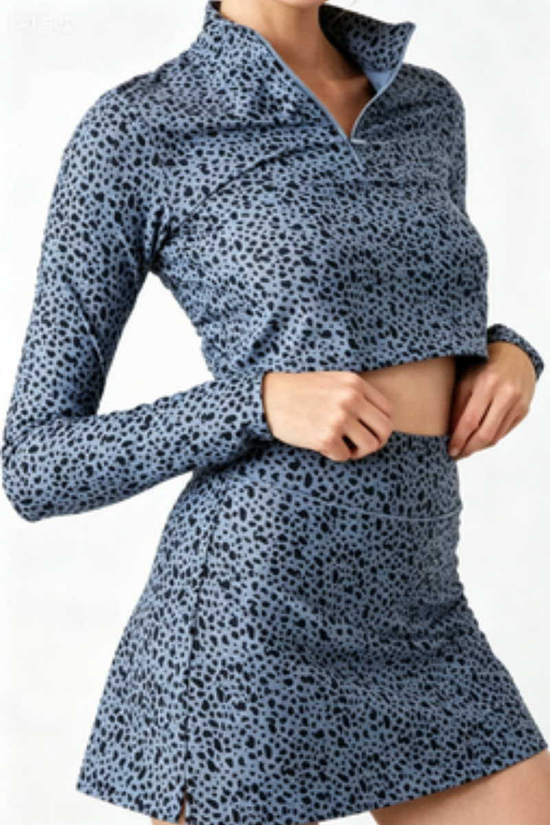 Bandier Center Stage Skort Blue Cheetah A202164