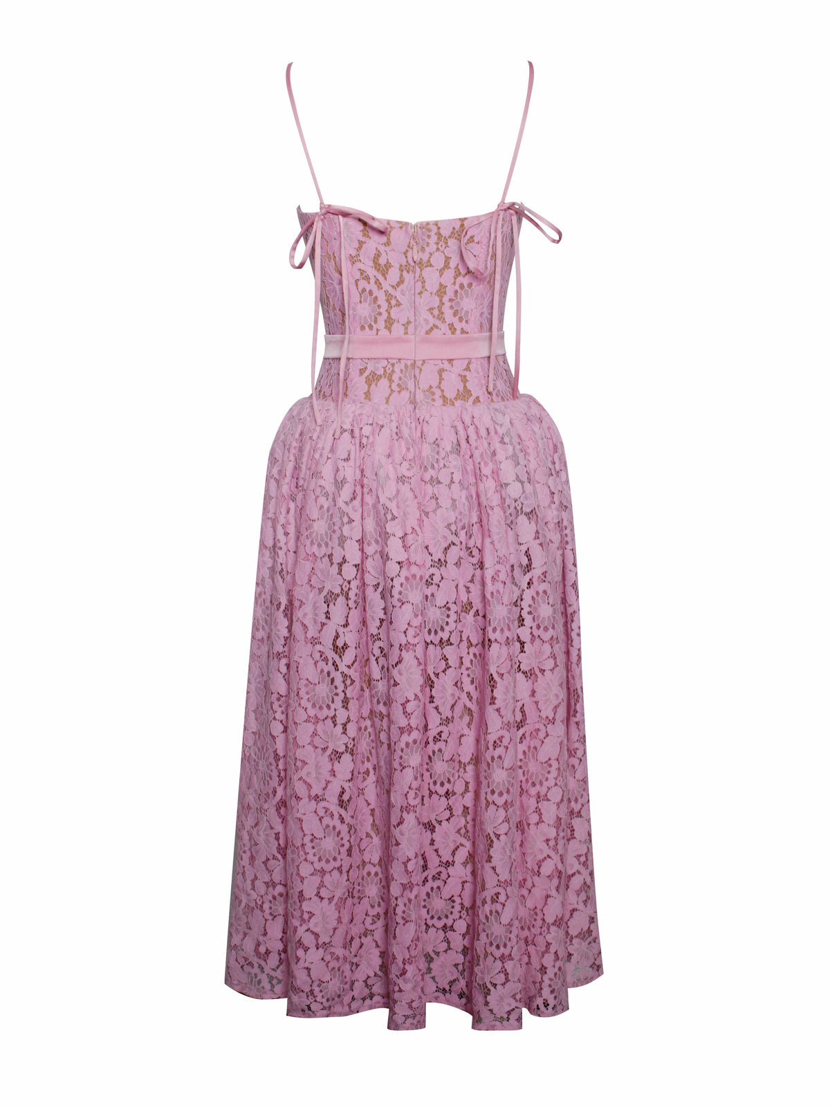Lorena Pink Lace Drop Waist Midi Sundress (Archive Sale)