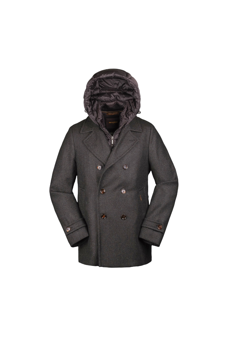 MooRER ELIGIO-HD Detachable Hood Peacoat Bosco