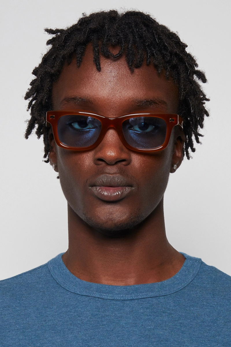 Rhude Classic Rectangle Sun Ray Sunglasses Brown