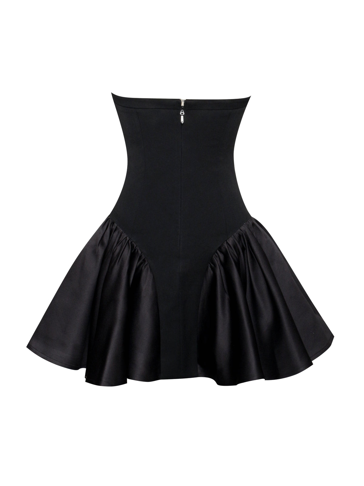 Kaden Black Drop Waist Mini Puffy Dress (Archive Sale)