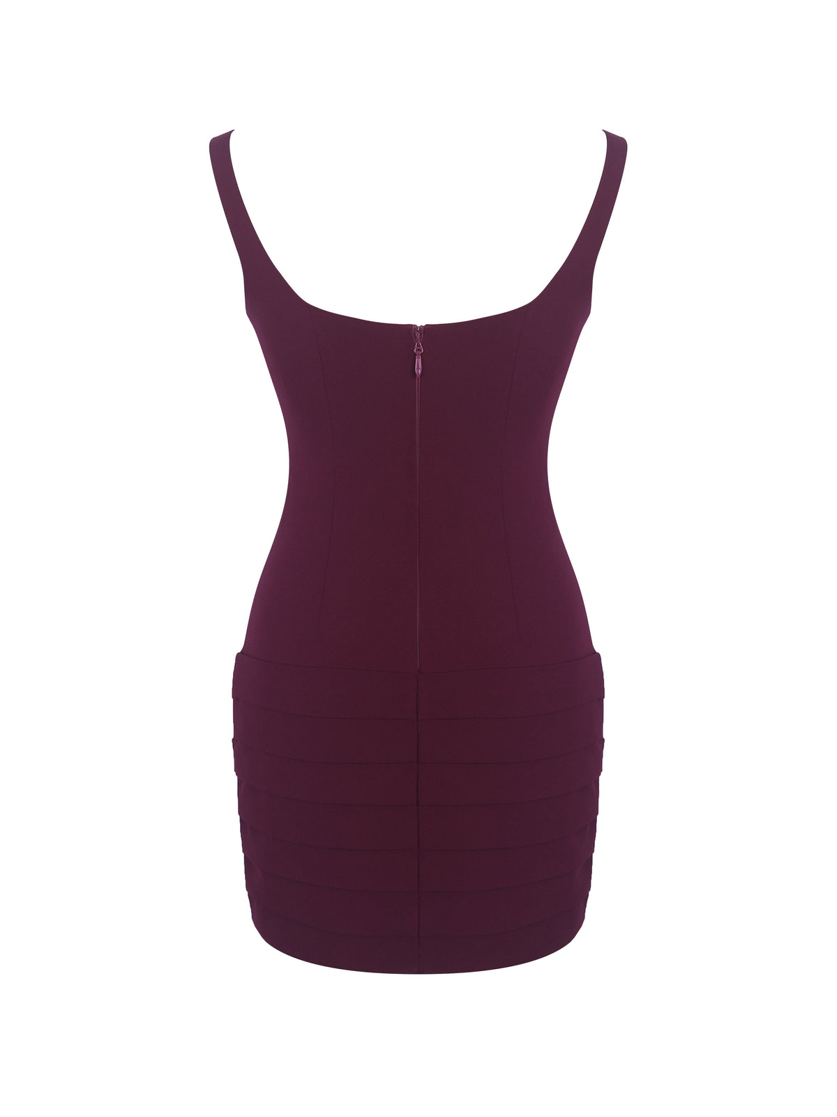 Tori Wine Red Pleated Mini Dress with Chiffon Scarf