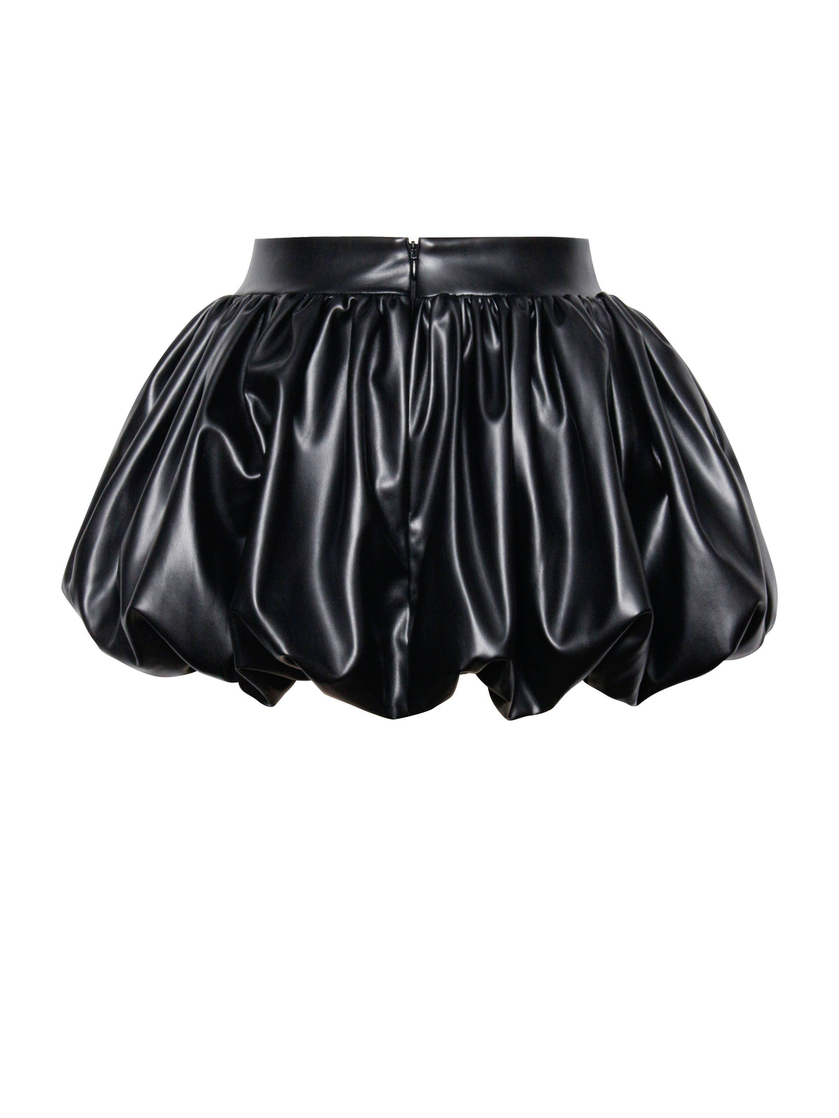 Yuna Vegan Leather Bubble Hem Skirt (Archive Sale)