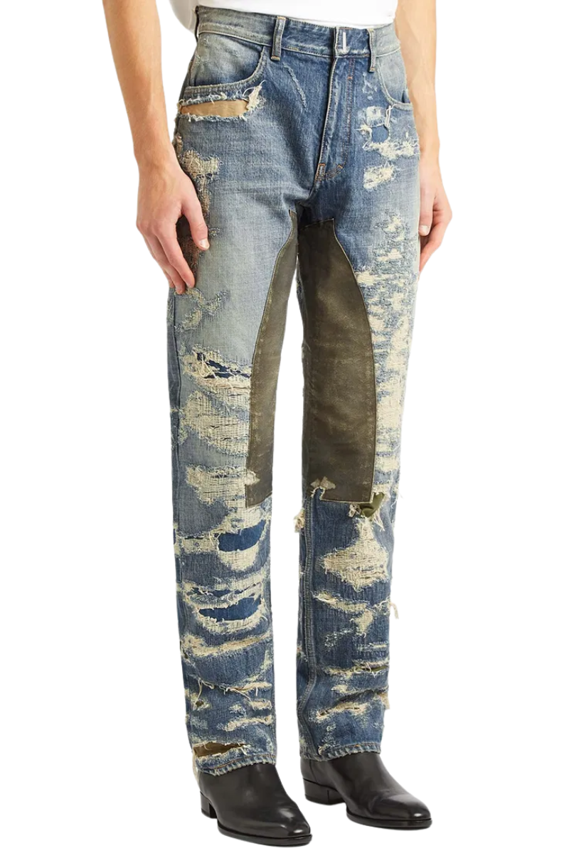 Givenchy Vintage Distress Denim Medium Blue BM50VH5Y5Z