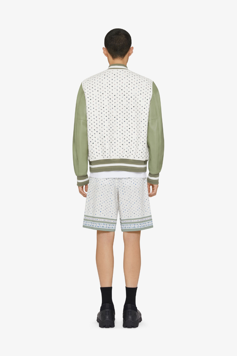 Givenchy Tailored Jogger Shorts-Cream/Green