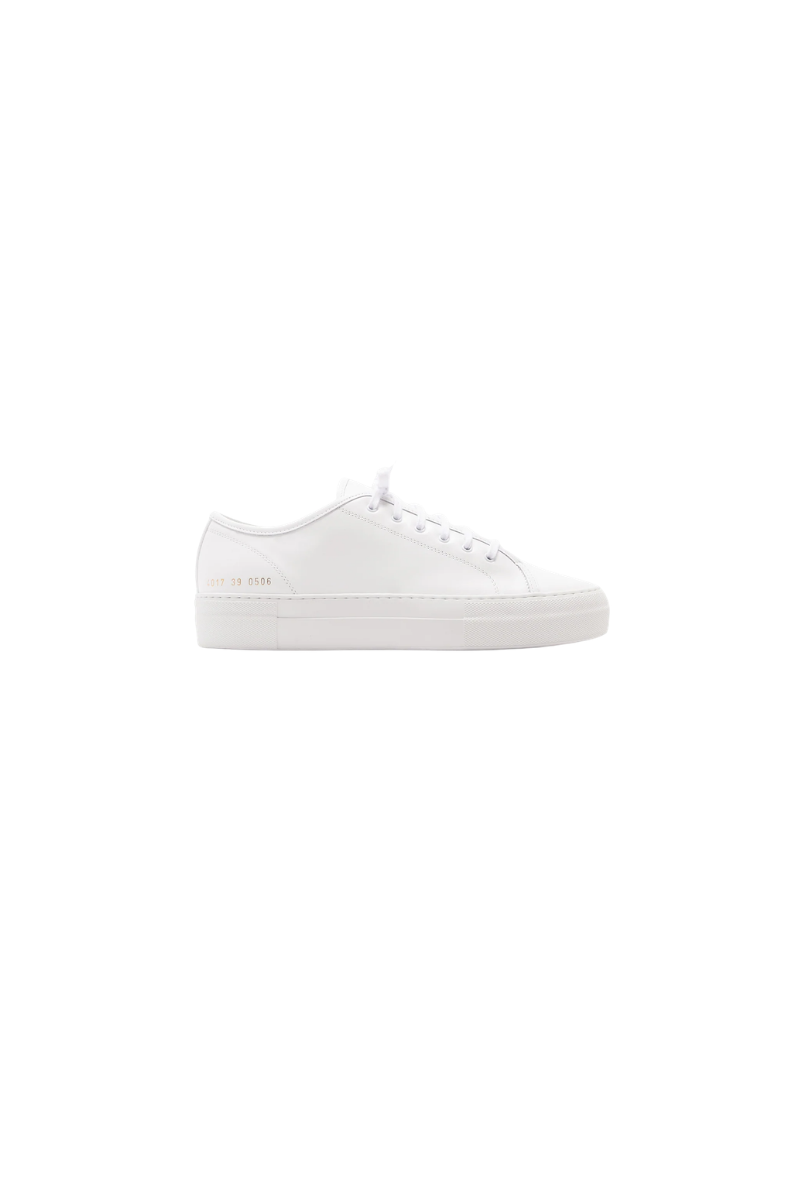 Common Projects Tournament Low Super In Leather Womens 4017-White
