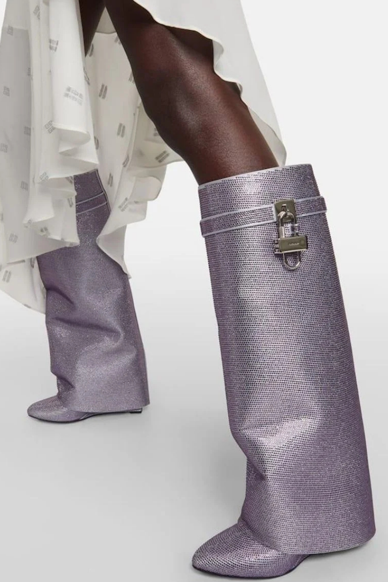 Givenchy Shark Lock Ankle Boots 90Mm_Lavender