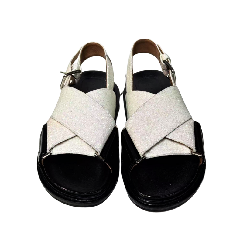 Kids | Marni Fussbett Sandals (Glitter White & Black Sole)
