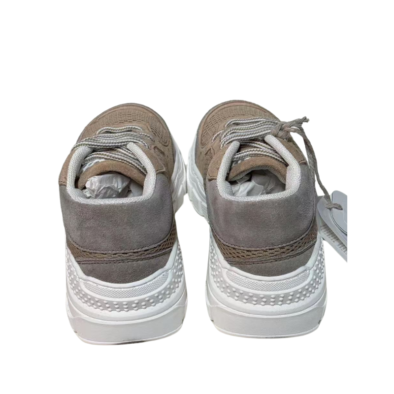Kids | Eleventy Mesh & Suede Chunky Sneakers (Taupe/White)