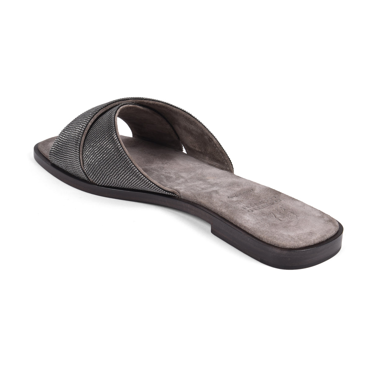 BRUNELLO CUCINELLI WOMEN'S DARK GREY LEATHER SANDALS