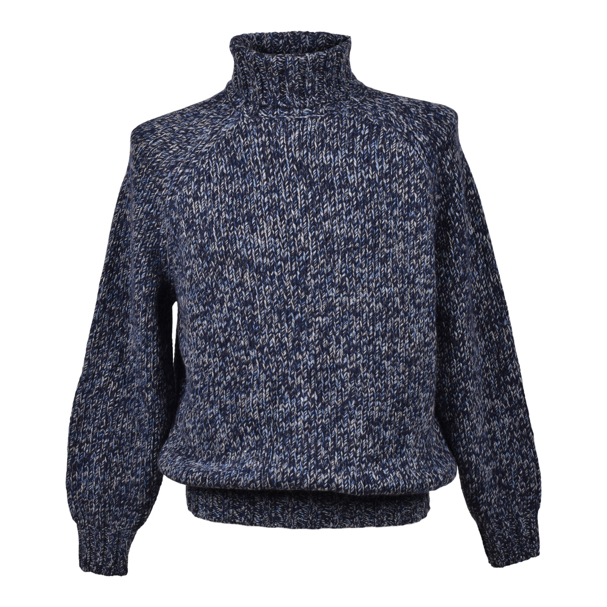 BRUNELLO CUCINELLI MEN'S BLUE CASHMERE TURTLENECK SWEATER