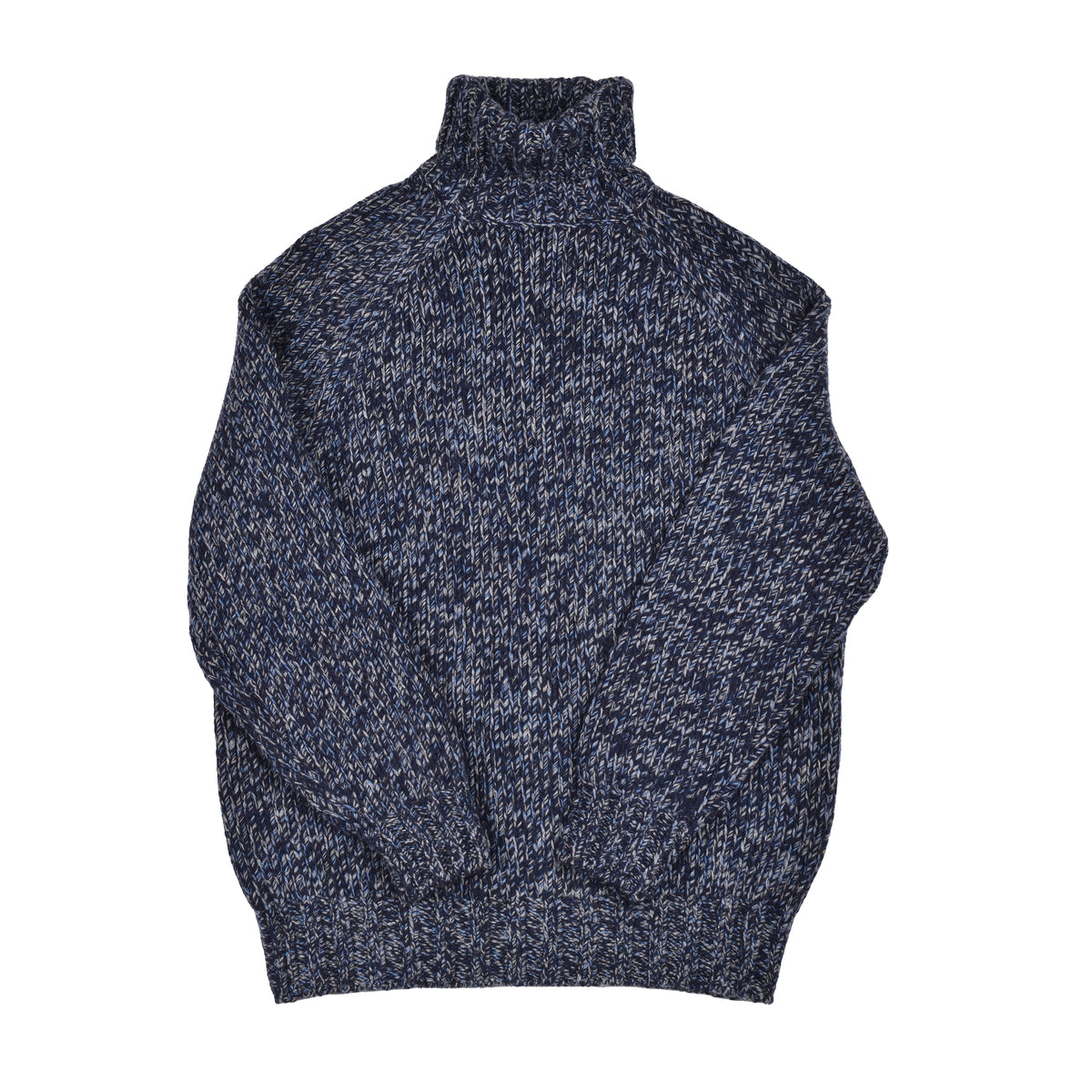 BRUNELLO CUCINELLI MEN'S BLUE CASHMERE TURTLENECK SWEATER