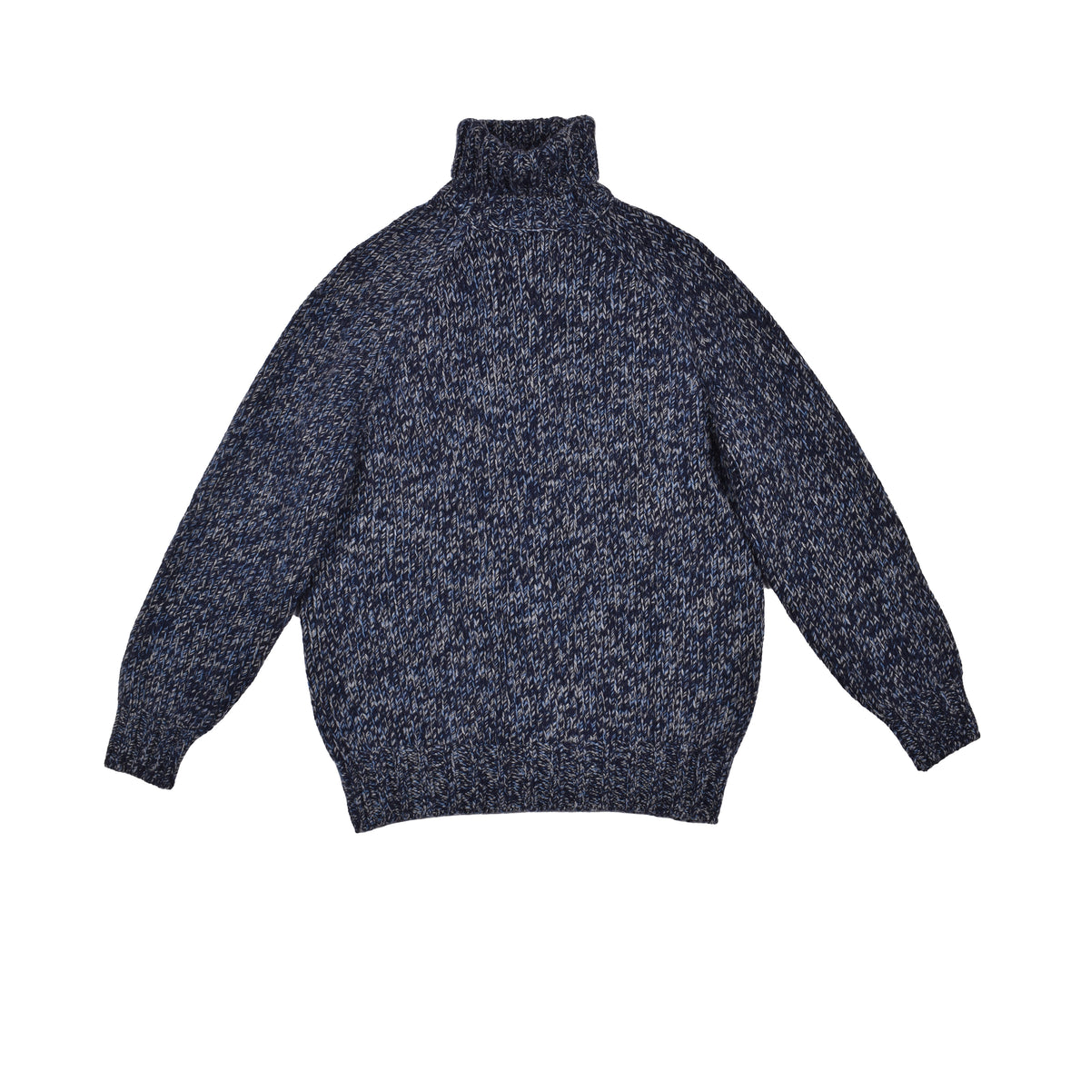 BRUNELLO CUCINELLI MEN'S BLUE CASHMERE TURTLENECK SWEATER
