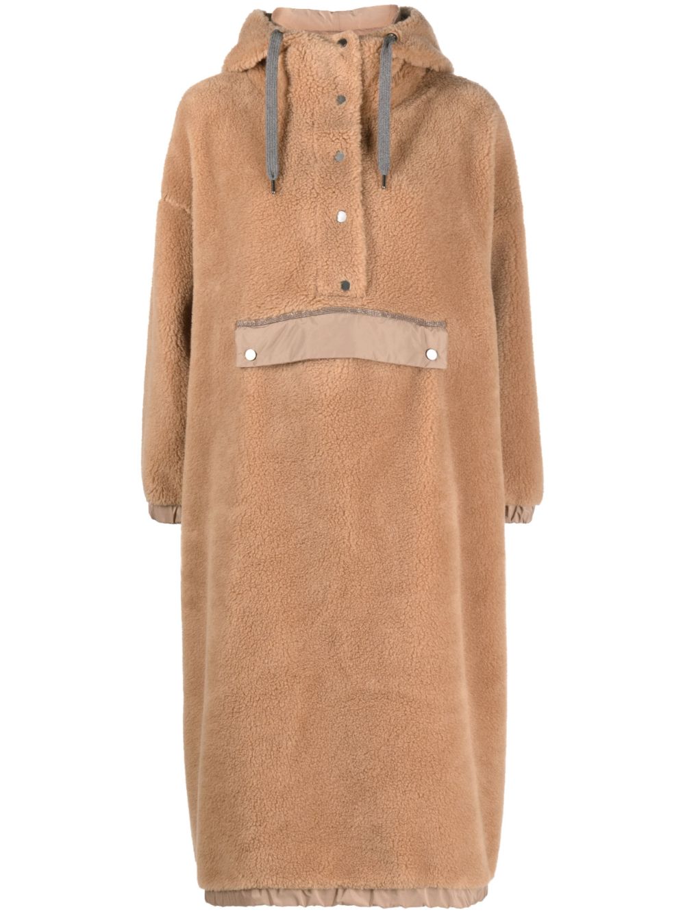 BRUNELLO CUCINELLI WOMEN'S CAMEL OVERSIZED WOOL JACKET
