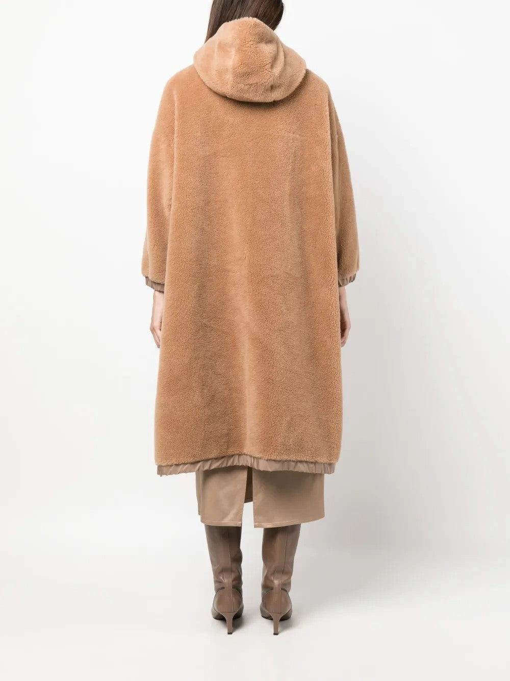BRUNELLO CUCINELLI WOMEN'S CAMEL OVERSIZED WOOL JACKET