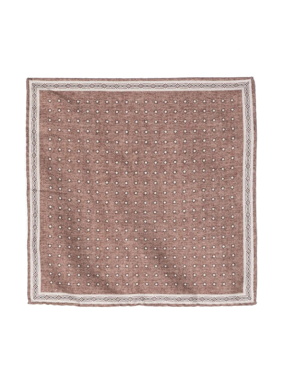 BRUNELLO CUCINELLI MEN'S CIGAR SILK POLKA DOT POCKET SQUARE