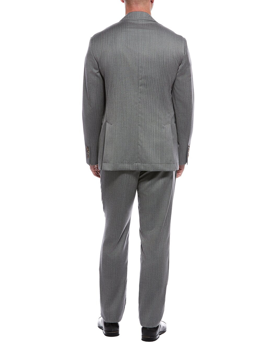 BRUNELLO CUCINELLI MEN'S LIGHT GREY WOOL SUIT
