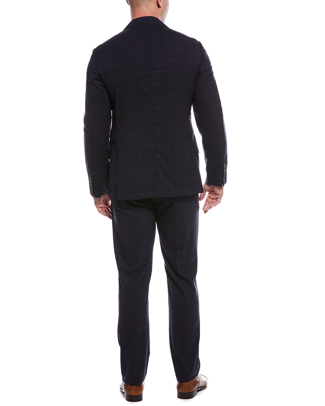 BRUNELLO CUCINELLI MEN'S NAVY WOOL TAILORED BLAZER