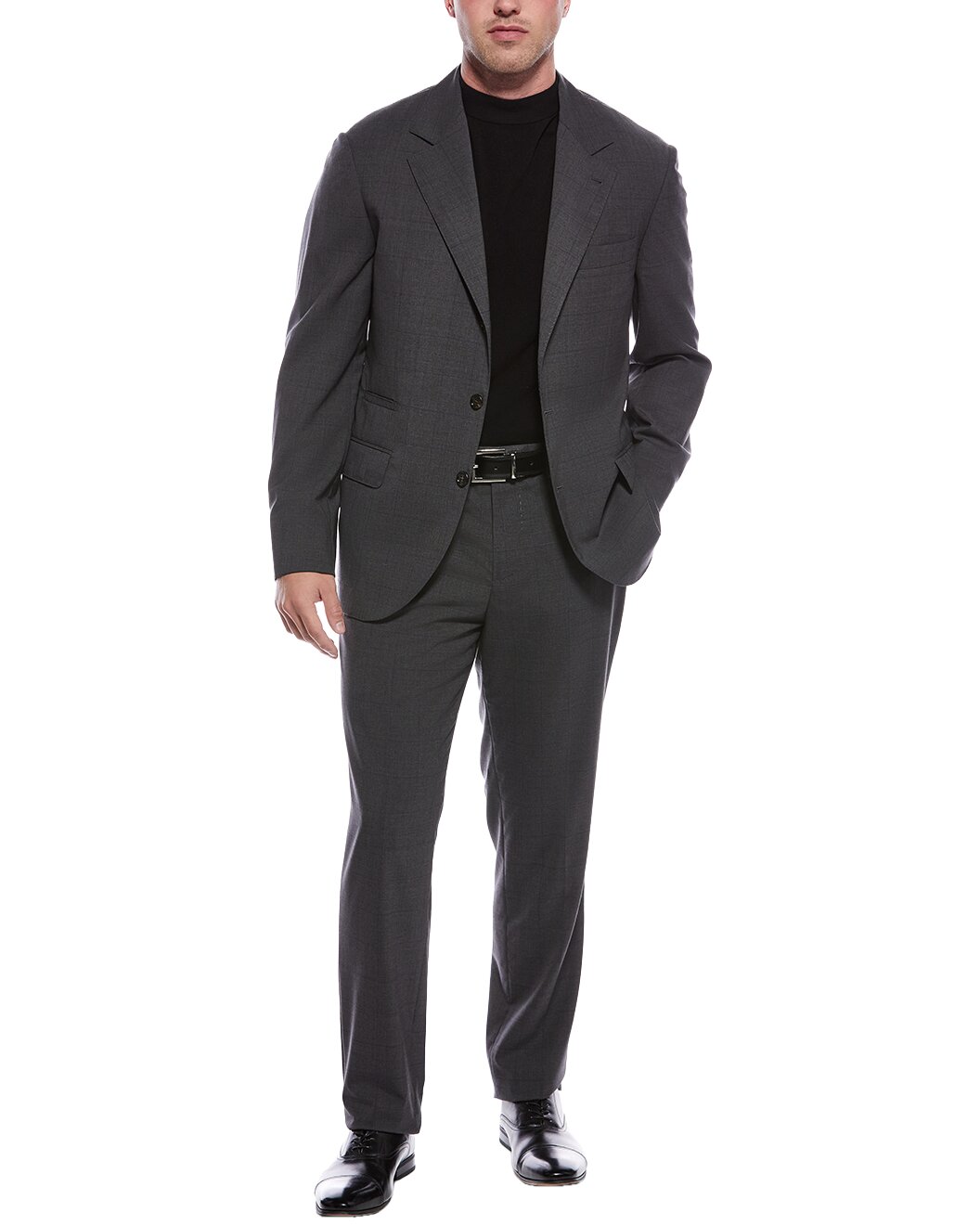 BRUNELLO CUCINELLI MEN'S DARK GREY WOOL BLAZER