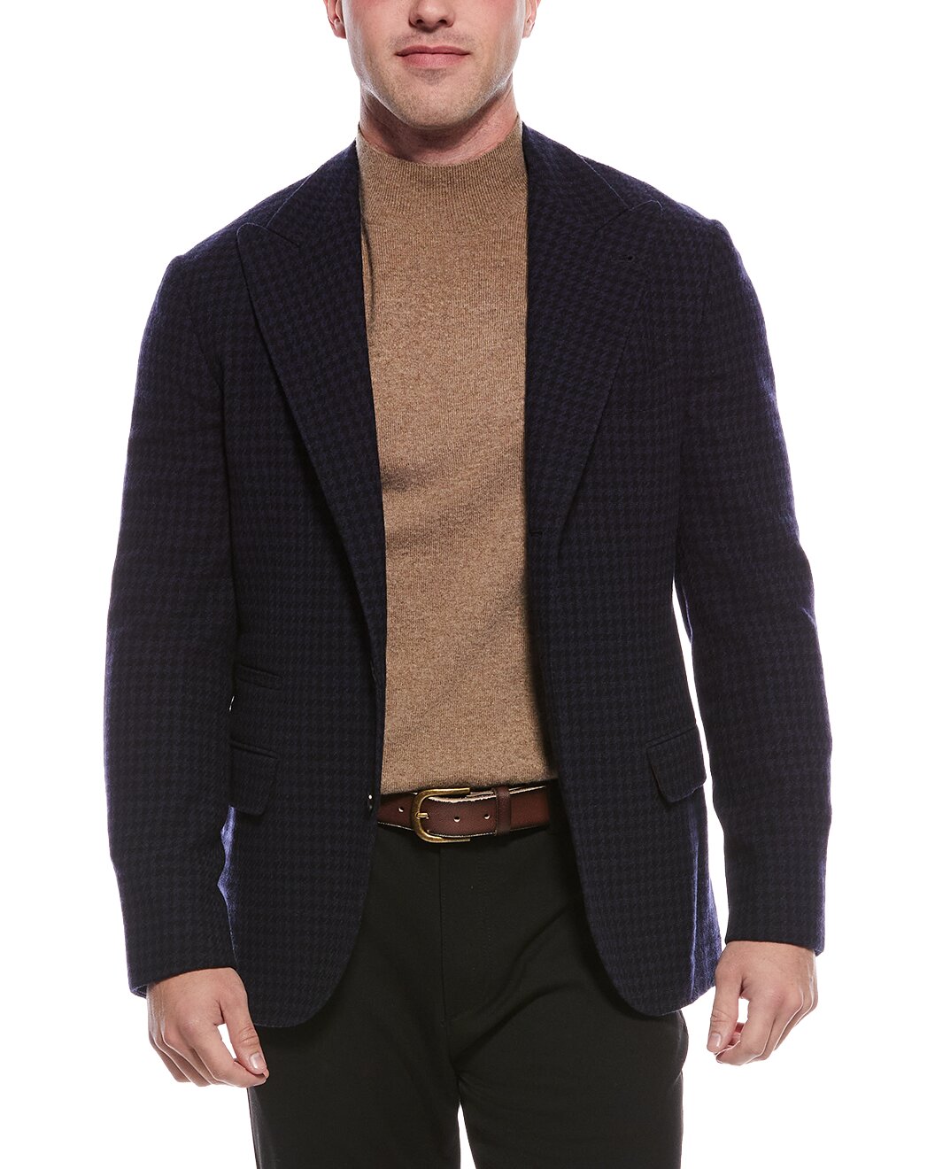 BRUNELLO CUCINELLI MEN'S NAVY WOOL TAILORED BLAZER
