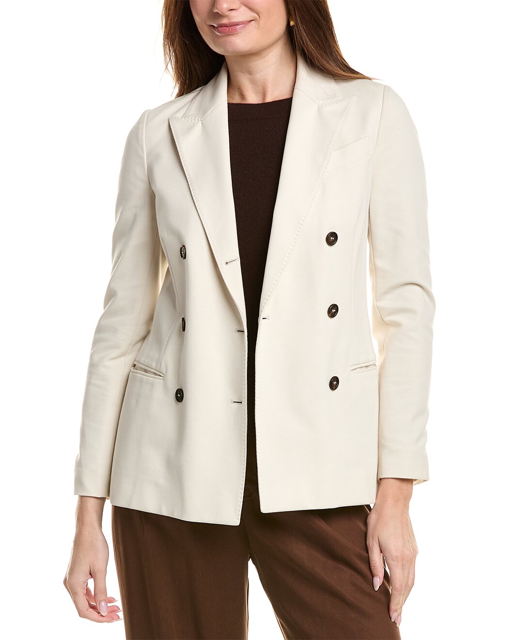 BRUNELLO CUCINELLI WOMEN'S OFF WHITE TAILORED JACKET