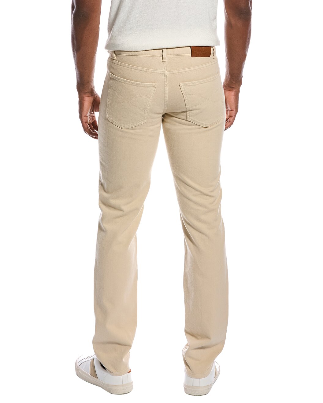BRUNELLO CUCINELLI MEN'S BEIGE STRAIGHT-LEG TROUSERS