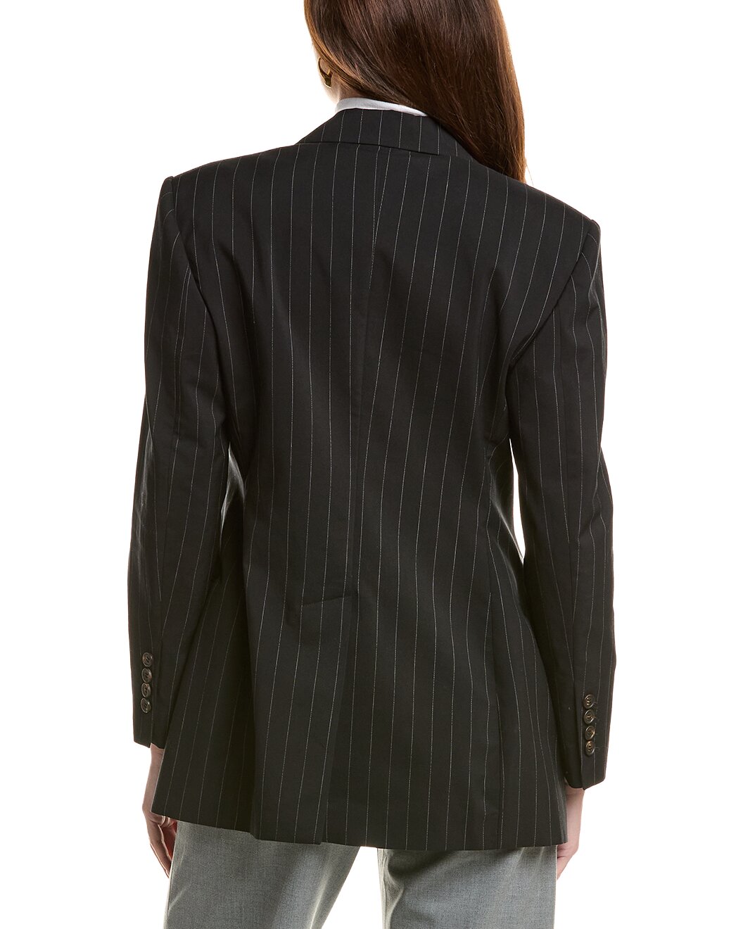 BRUNELLO CUCINELLI WOMEN'S BLACK WOOL TAILORED BLAZER